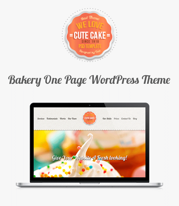 Cute Cake - Responsive One Page Wordpress Theme - 2