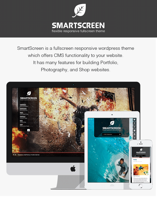 SmartScreen fullscreen responsive WordPress theme - 2